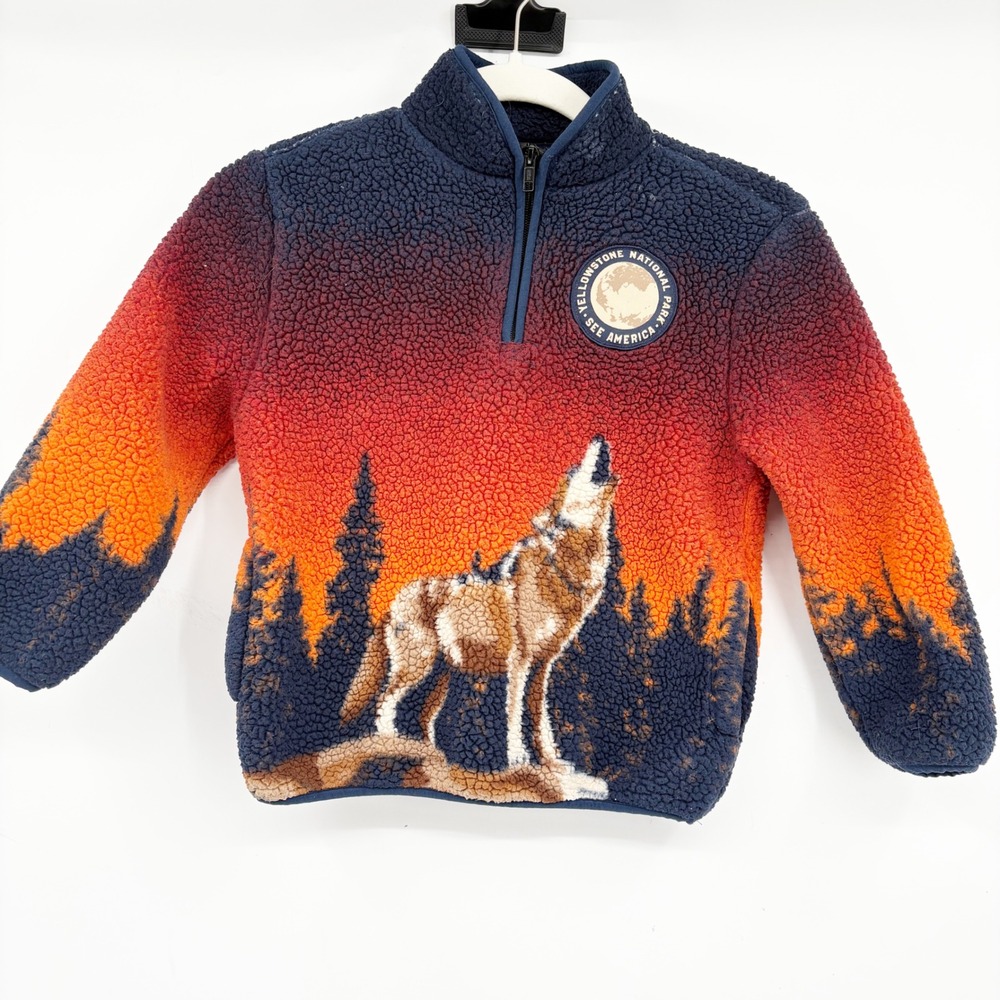 Creative‎ Action Network Kids See America Yellowstone Sherpa Fleece Pullover 4/5